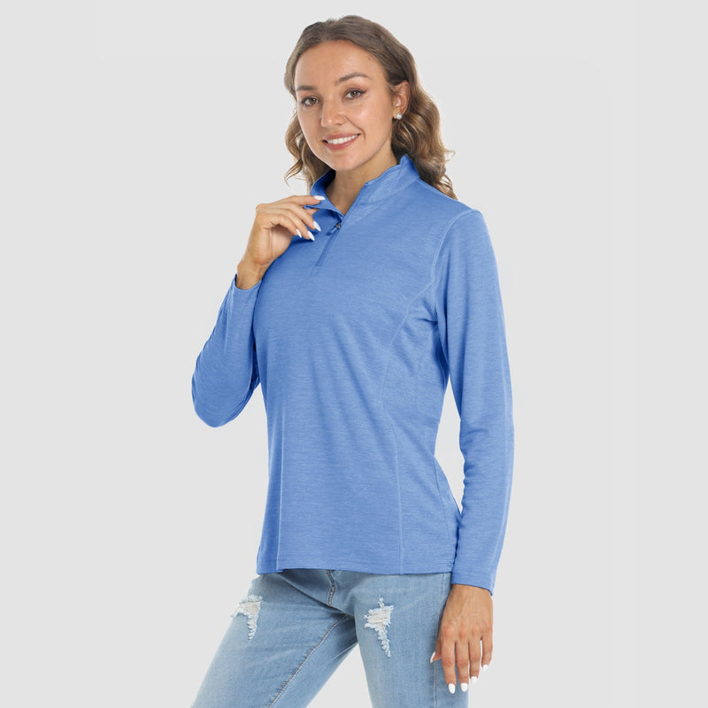 Women's Long Sleeve 1/4 Zip UPF50+ Sun Protection Shirt 13