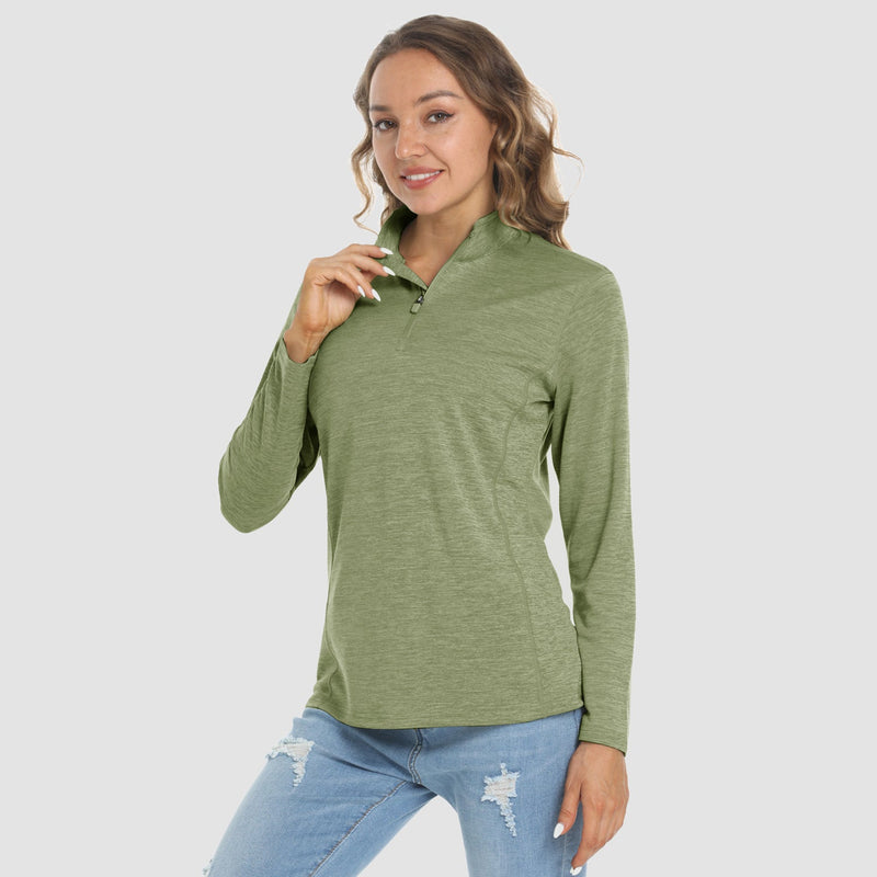 Women's Long Sleeve 1/4 Zip UPF50+ Sun Protection Shirt 2
