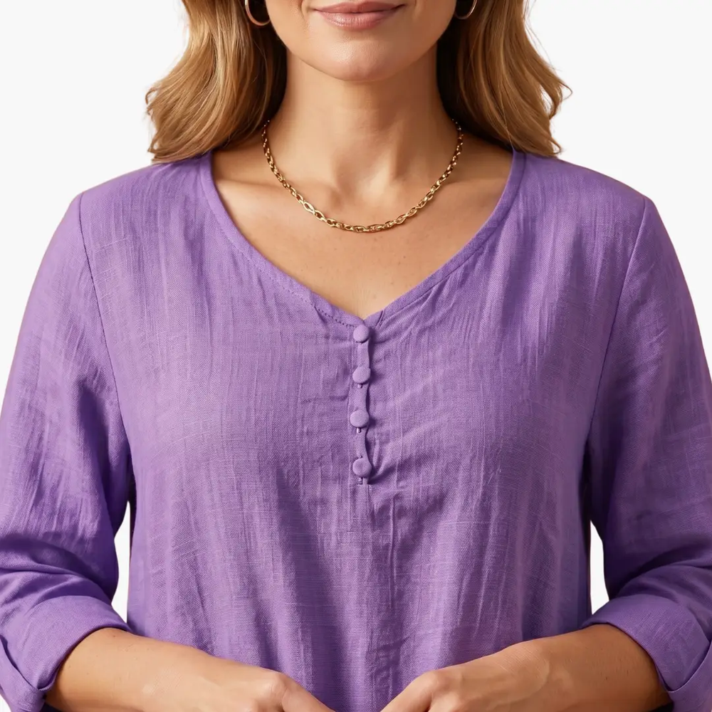 Women's A-Line Dress – Long Sleeve, Side Pockets & Round Neck