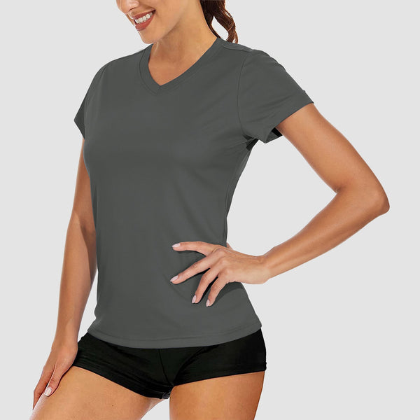Women's Quick-Dry V-Neck Athletic T-Shirt 1