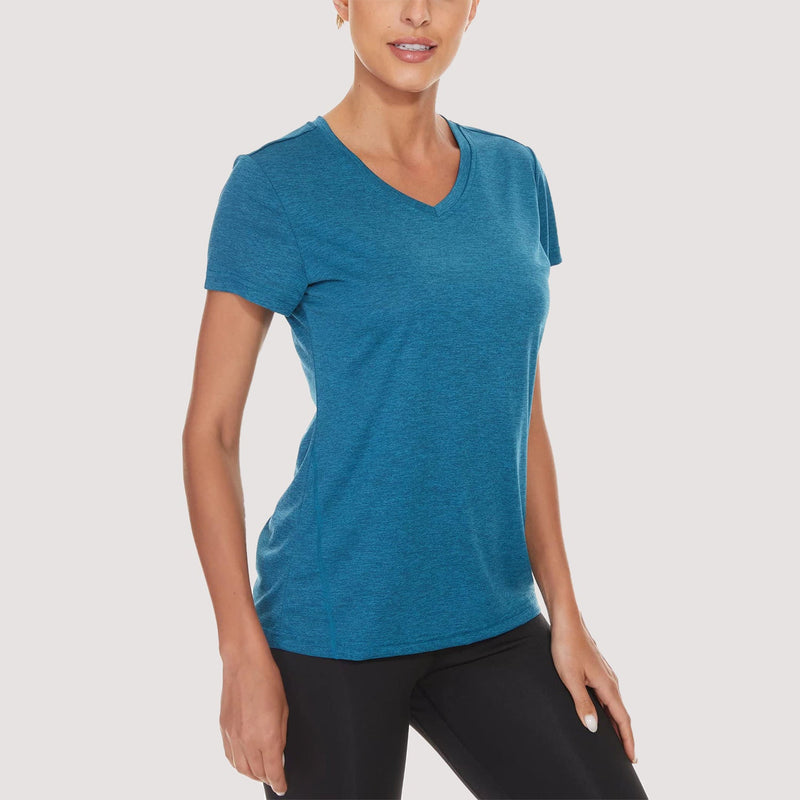 Women's Running T-Shirt Quick Dry V-Neck Yoga Top Tee Shirts 12