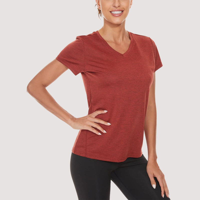 Women's Running T-Shirt Quick Dry V-Neck Yoga Top Tee Shirts 13