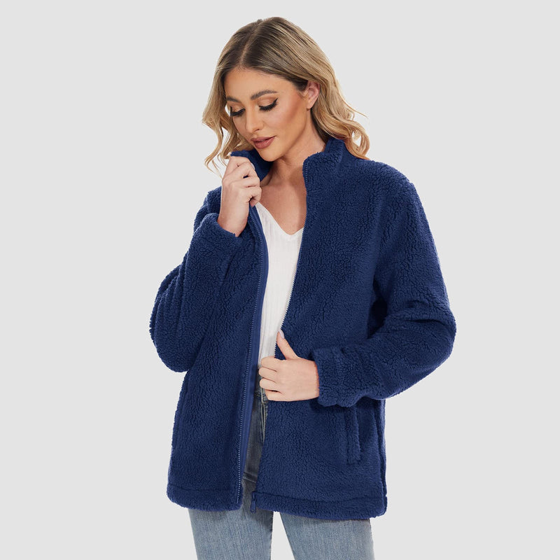 Women's Sherpa Jacket - Full Zip, Zip Pockets & Warm 9