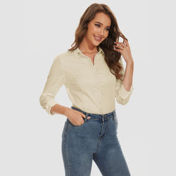 Women's Slim Fit Button-Down Long Sleeve Wrinkle-Free Shirt 0