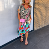 Women's Summer Dress Leopard Print V Neck | Beach Dress