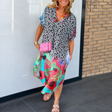 Women's Summer Dress Leopard Print V Neck | Beach Dress