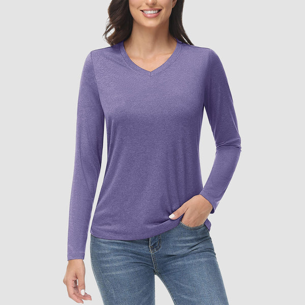 Women's UPF 50+ Shirt - Quick Dry V-Neck Hiking Tee 1