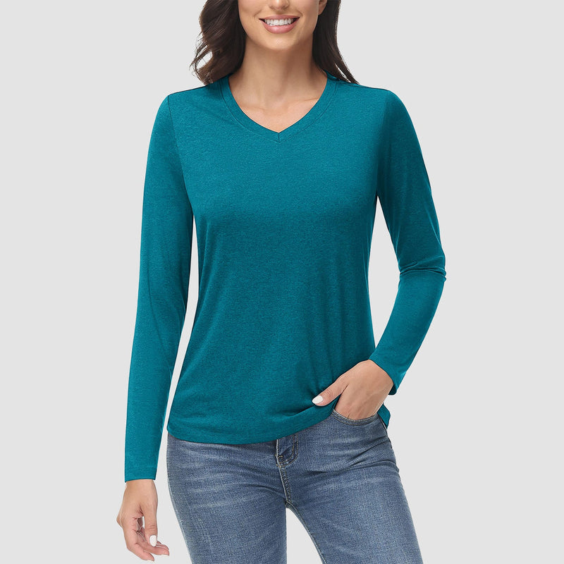Women's UPF 50+ Shirt - Quick Dry V-Neck Hiking Tee 7