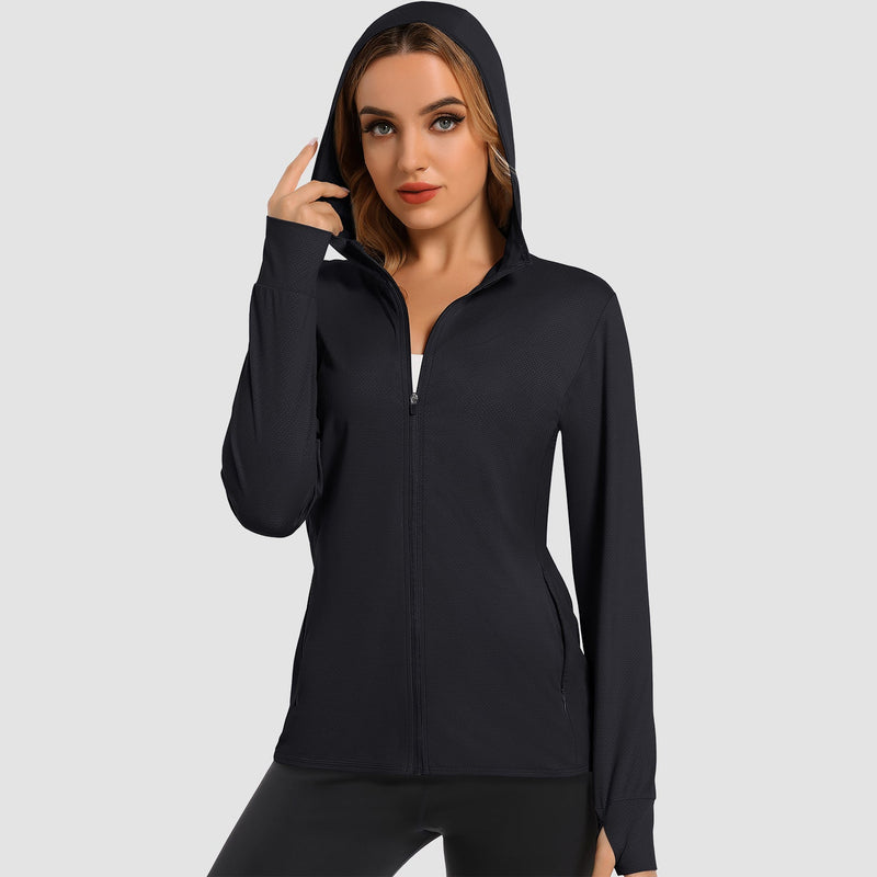 Women's UV Sun Shirt - Long Sleeve Quick-Dry Hooded Jacket 13