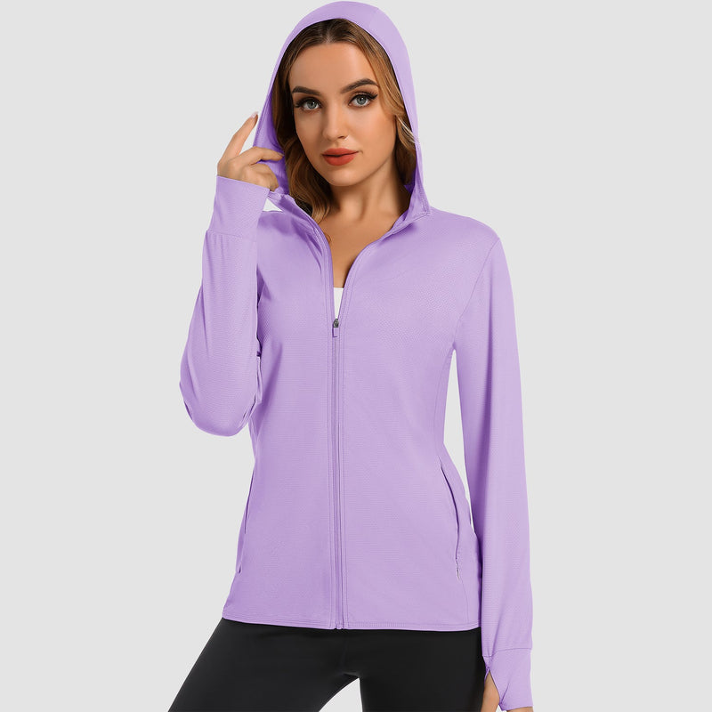 Women's UV Sun Shirt - Long Sleeve Quick-Dry Hooded Jacket 14
