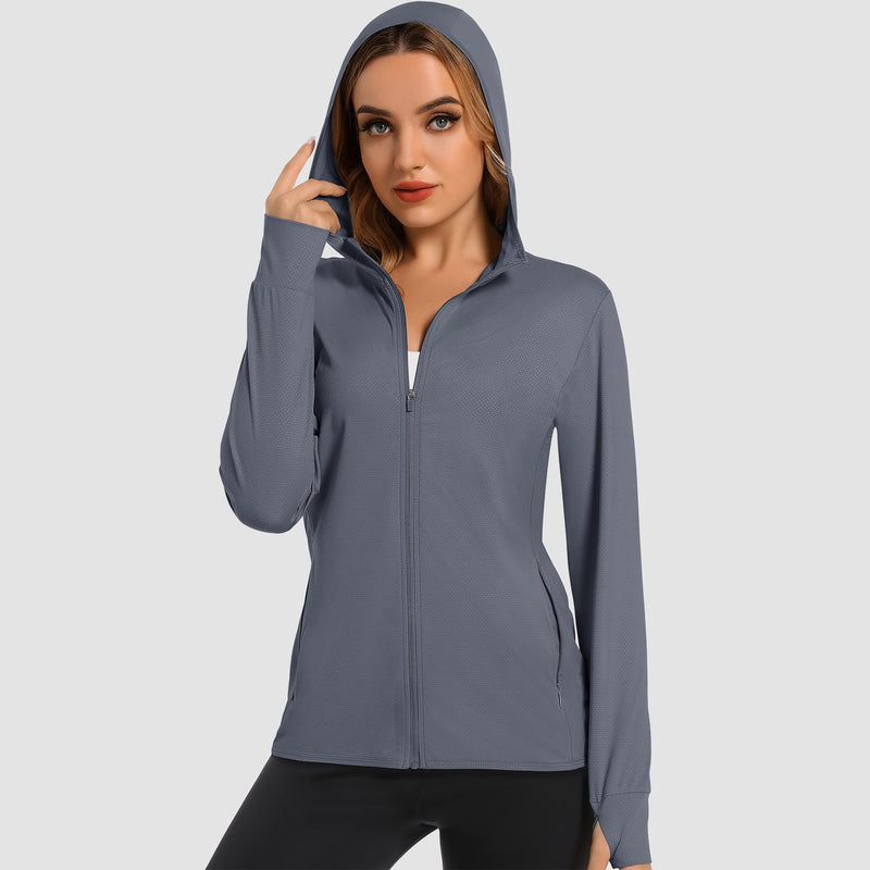 Women's UV Sun Shirt - Long Sleeve Quick-Dry Hooded Jacket 15