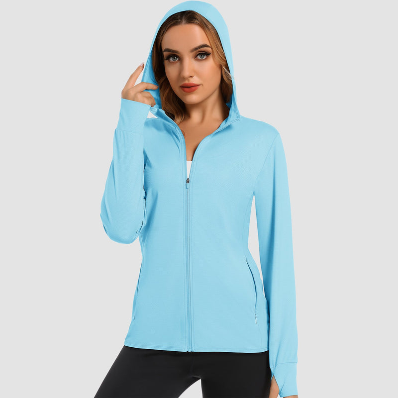 Women's UV Sun Shirt - Long Sleeve Quick-Dry Hooded Jacket 16