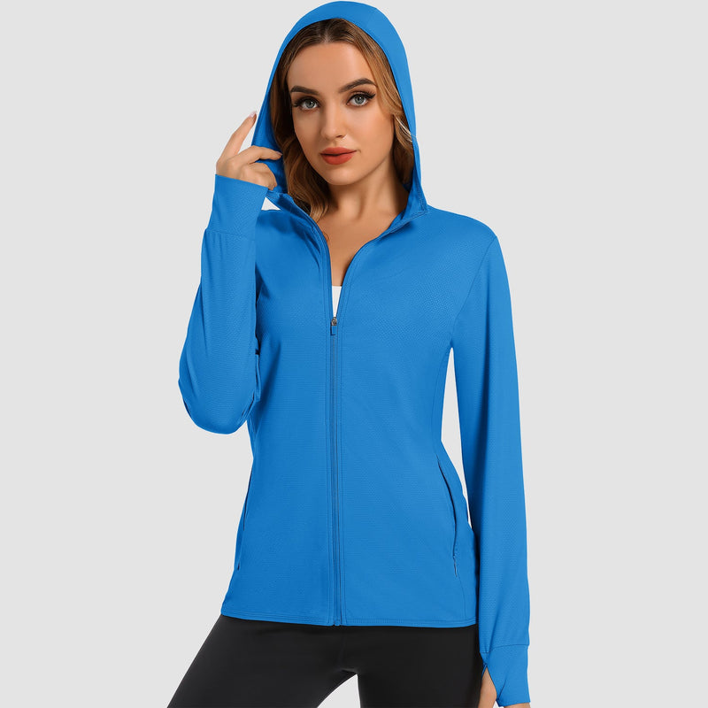 Women's UV Sun Shirt - Long Sleeve Quick-Dry Hooded Jacket 17