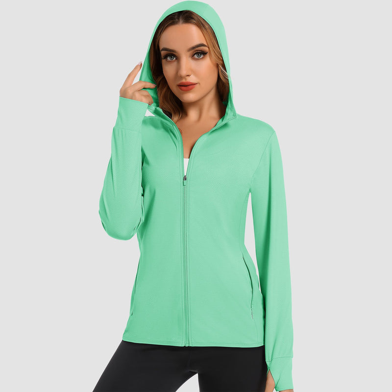 Women's UV Sun Shirt - Long Sleeve Quick-Dry Hooded Jacket 7