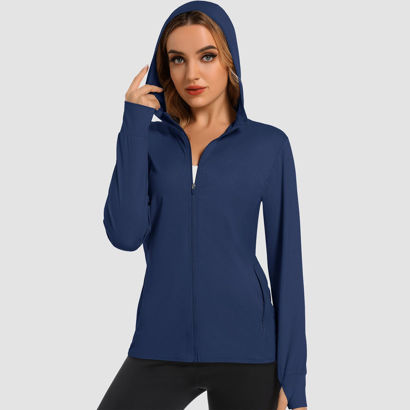 Women's UV Sun Shirt - Long Sleeve Quick-Dry Hooded Jacket 8
