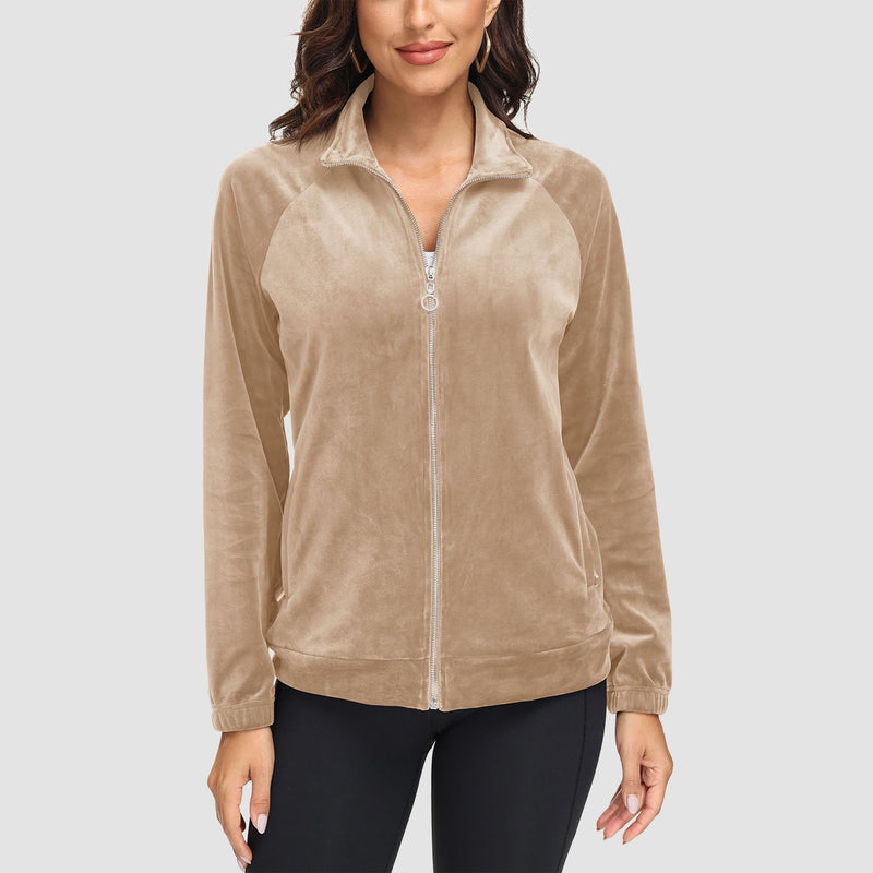 Women's Velour Fleece Jacket - Full Zip & Zipper Pockets 15