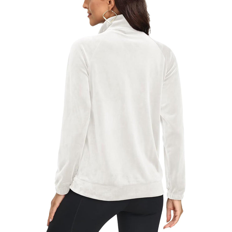 Women's Velour Fleece Jacket - Full Zip & Zipper Pockets 6