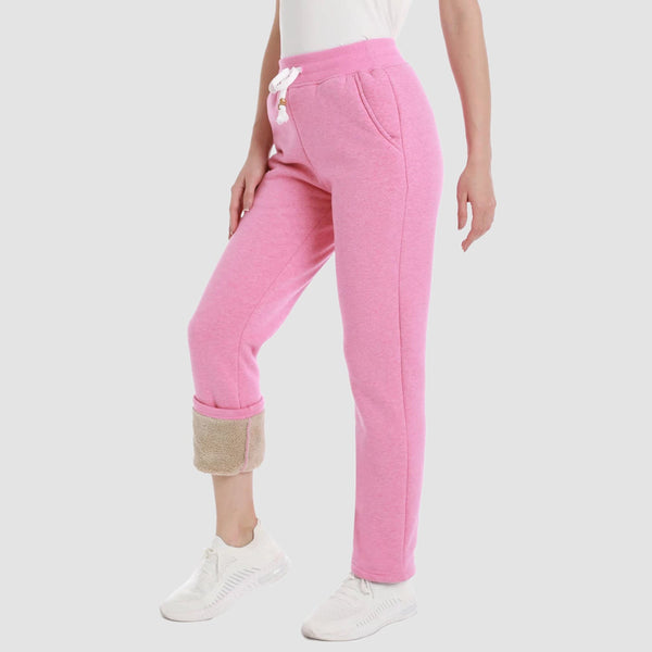 Women's Warm Sherpa Lined Jogger Pants with 3 Pockets 0