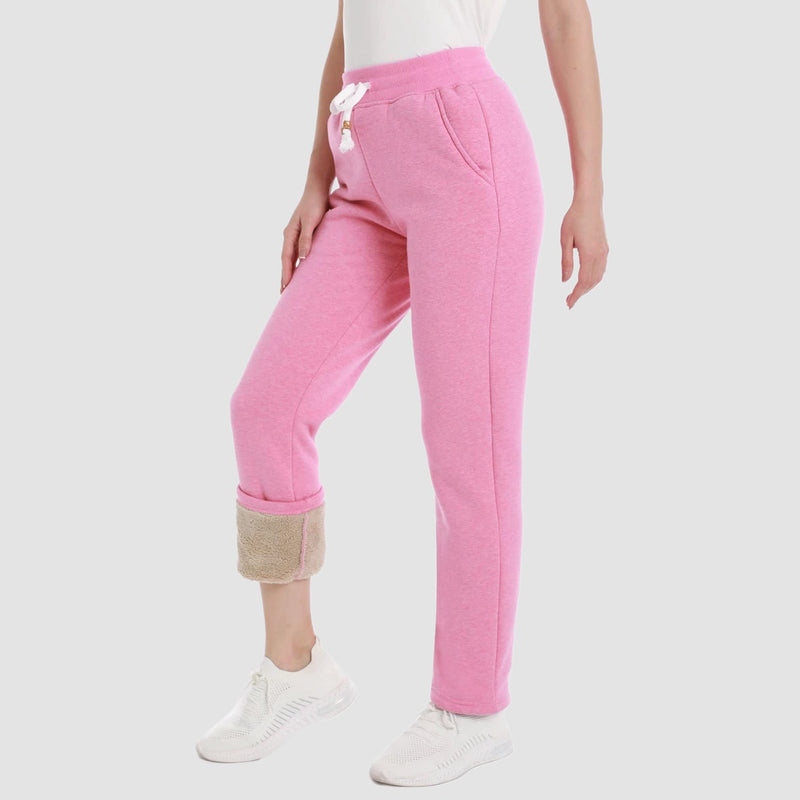 Women's Warm Sherpa Lined Jogger Pants with 3 Pockets 0