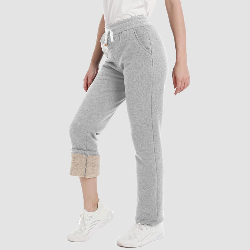 Women's Warm Sherpa Lined Jogger Pants with 3 Pockets 6