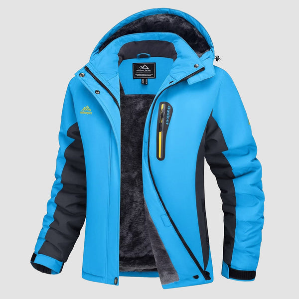 Women's Waterproof Fleece-Lined Ski Jacket with Hood 0