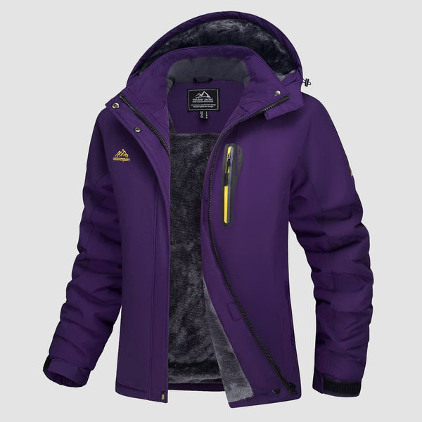 Women's Waterproof Fleece-Lined Ski Jacket with Hood 1