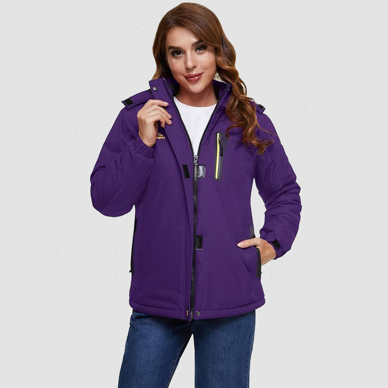 Women's Waterproof Fleece-Lined Ski Jacket with Hood 2