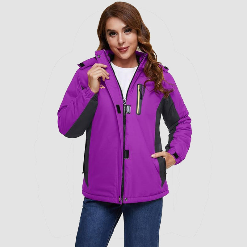 Women's Waterproof Fleece-Lined Ski Jacket with Hood 5