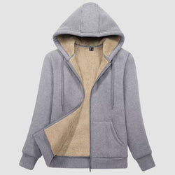 Women's Zip-Up Sherpa Lined Fleece Hoodie Jacket 0