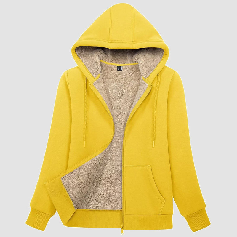 Women's Zip-Up Sherpa Lined Fleece Hoodie Jacket 17