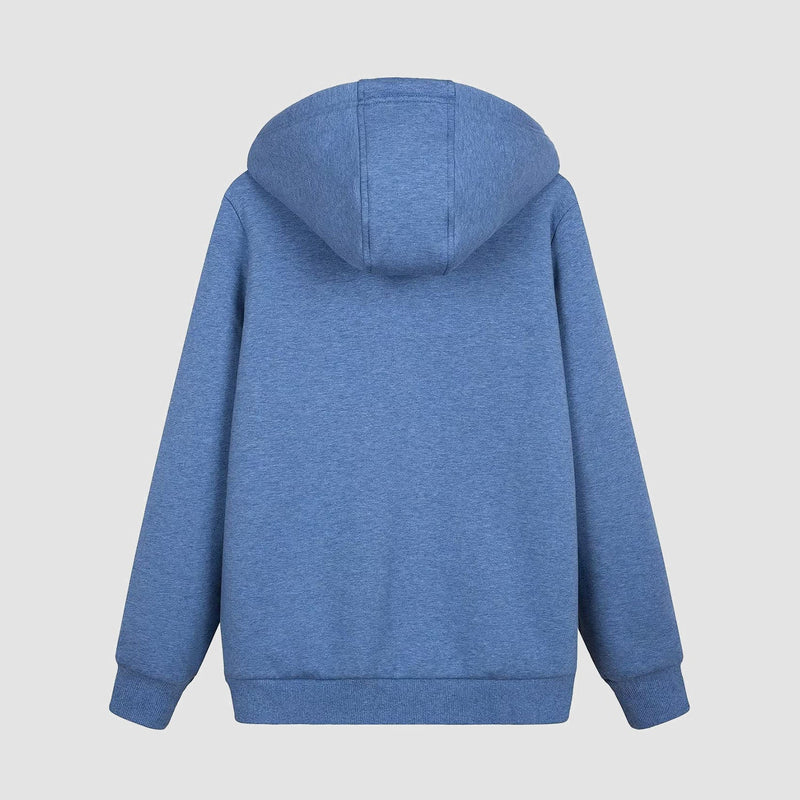 Women's Zip-Up Sherpa Lined Fleece Hoodie Jacket 5