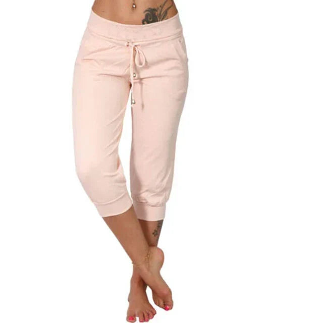 Luna Casual Capri Pants - Pink