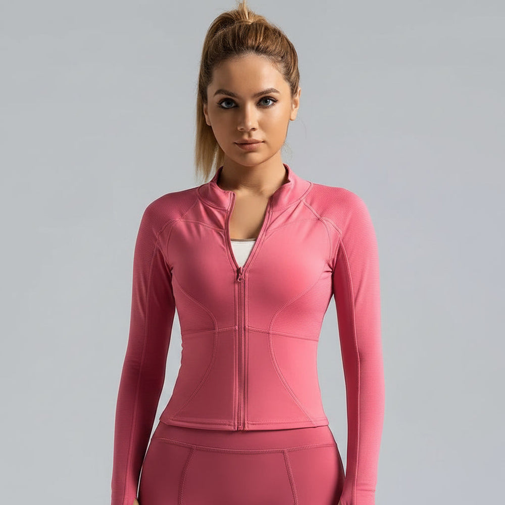Womens Pickleball Workout Jacket Zip Up Stretch Fit Top