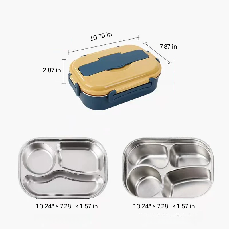Thermal Lunch Box – Stainless Steel & 4 Compartments