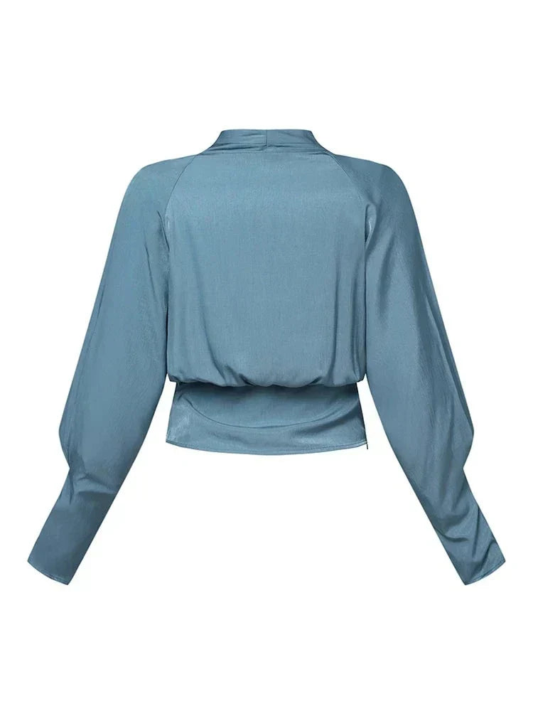 Elena – Trendy V-Neck Women's Blouse