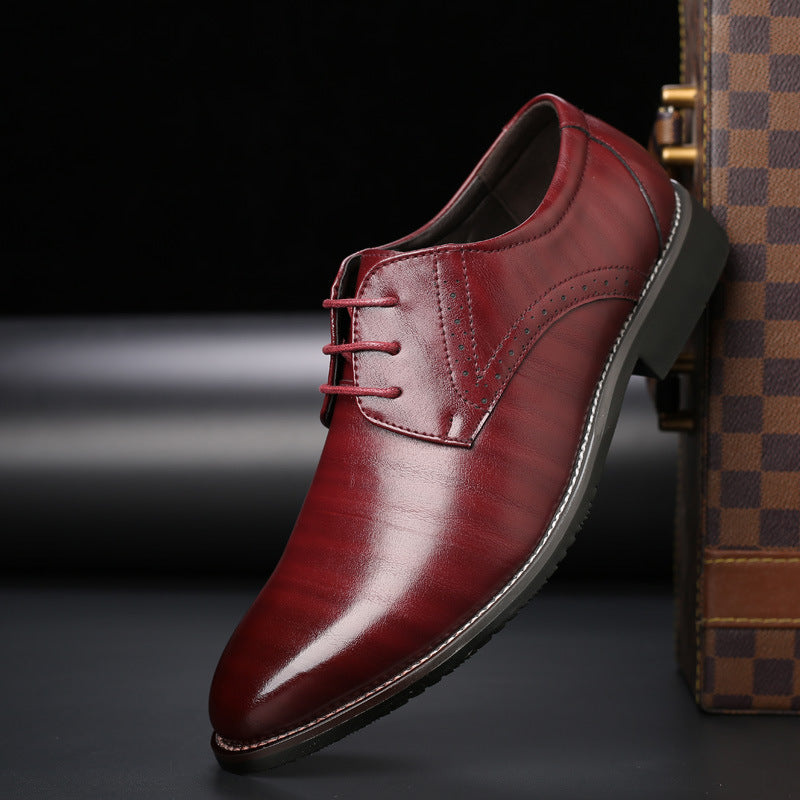 Lennard men's lace-up brogue shoes detail view