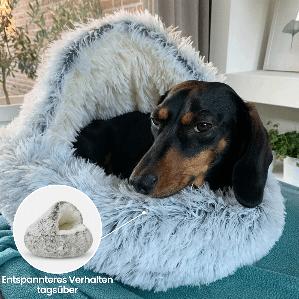 Optimized Product Title: "Gemütliche Haustierhöhle mit Kapuze – Ideal für Hunde und Katzen als Rückzugsort" 

This title includes relevant keywords while maintaining clarity and appeal for potential buyers.