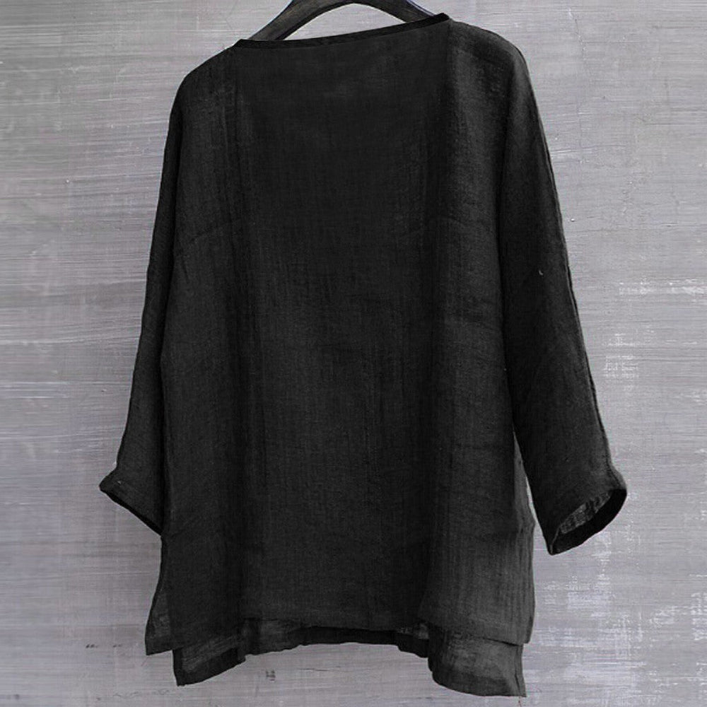 Lino Linen Blouse - Black back