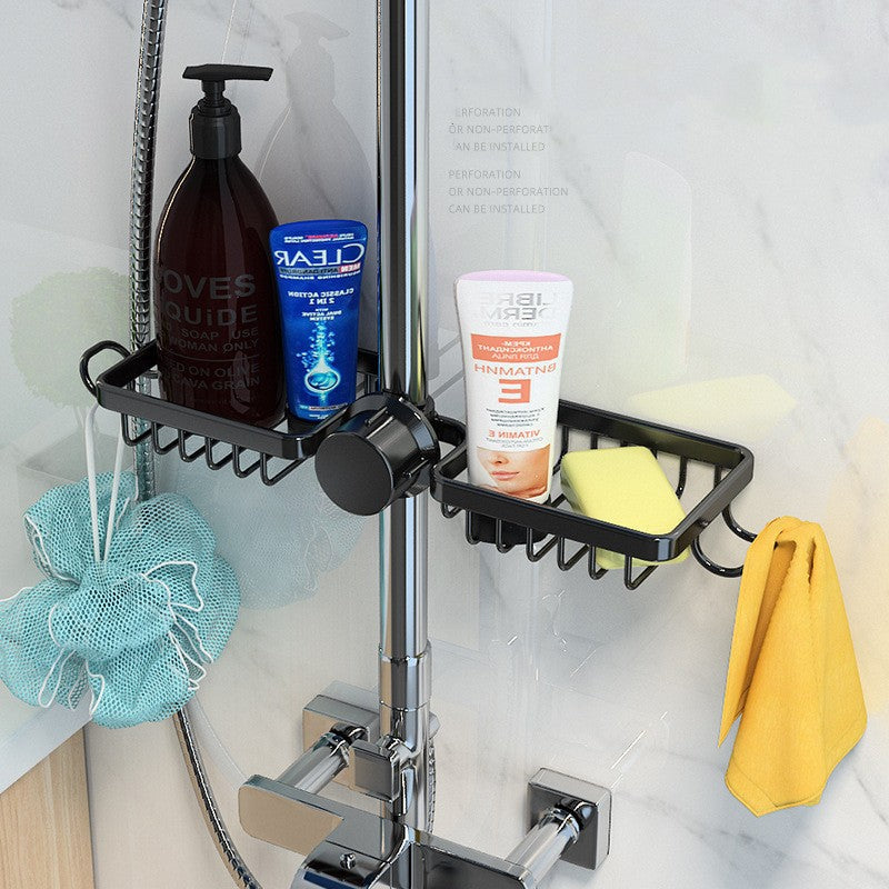 Enhanced Product Title: **Multifunctional Kitchen Organizer - Sponge, Brush & Towel Holder Combo for Space-Saving Efficiency**