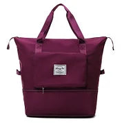 Foldable Travel Duffel Bag – Wet Compartment, 20-35L Capacity & Trolley Strap