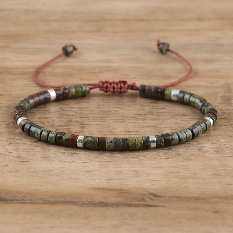 Seraphina – Braided Bracelet with 2.4mm Natural Stone Beads