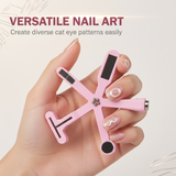 Magnetic Nail Art Tool – Cat-Eye & Galaxy Effects, 8 Patterns & Silicone Body