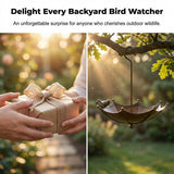 Hanging Umbrella Birdbath – Rust-Proof Iron, 28×23.5cm & Bronze Finish