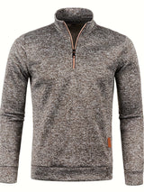Men's pullover with neck zip for autumn & winter - Matteo