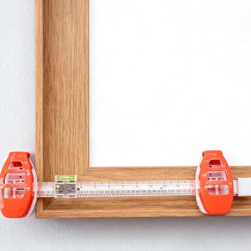 Picture Hanging Tool with Level & Ruler – Marking Pins, ABS, 48cm