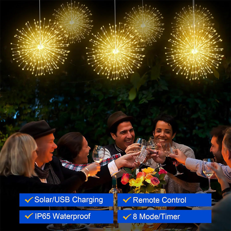 Solar LED Firework Lights – Automatic Outdoor Decorative Lighting for Gardens & Patios