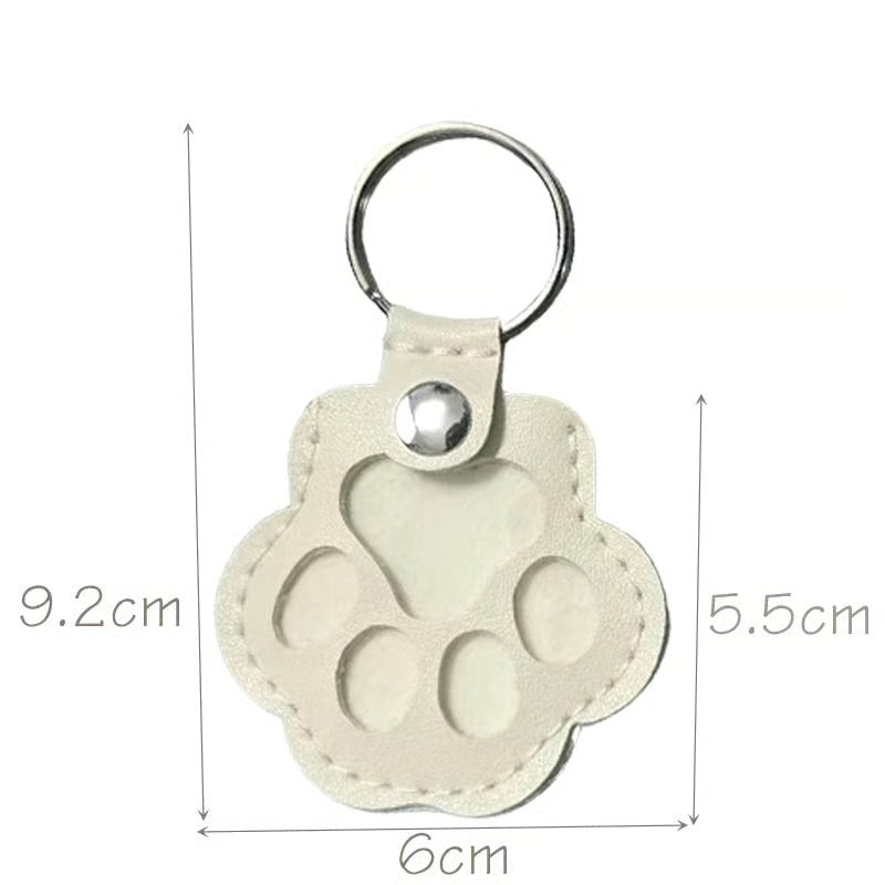 Paw-Shaped Keychain – PU Leather, 5.5cm, Keepsake Storage Compartment