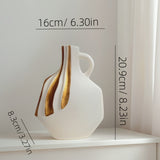 Modern Ceramic Vase | Black & White with Gold Accents – Luxury Tabletop & Mantelpiece Decoration