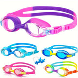 Kids Swim Goggles – Anti-Fog, Leak-Proof Silicone, Adjustable Strap, Ages 3–12