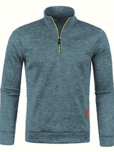 Men's pullover with neck zip for autumn & winter - Matteo